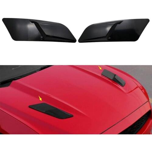 ABS Plastic Car Air Intake Scoop Bonnet Hood Vent Front Hood Vent Fit For Ford Mustang 2015-2017 Panel Trim 2pcs