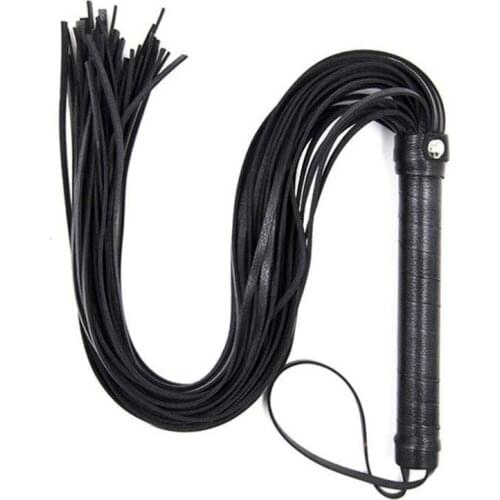 High Quality Faux Leather Pimp Whip Racing Riding Crop Party Flogger Queen Black Horse Riding Whip Bondage Whip