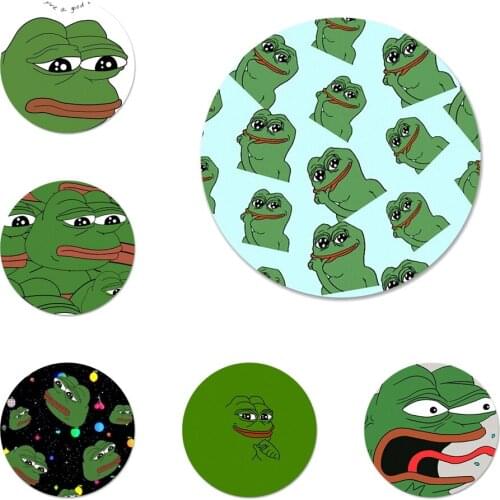58mm Pepe Funny Frog Icons Pins Badge Decoration Brooches Metal Badges For Backpack Decoration