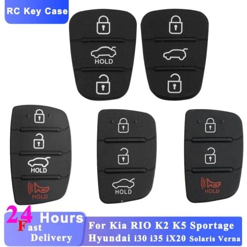 Replacement 3 Button Remote Key Fob Case Rubber Pad For Hyundai I10 I20 I30 IX35 for Kia K2 K5 Rio Sportage Flip Key