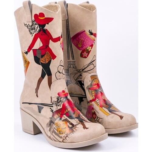 Streetfly 2021 new fashion Winter autumn colorful printed women Boots Non-slip sole Waterproof orthopedic boots