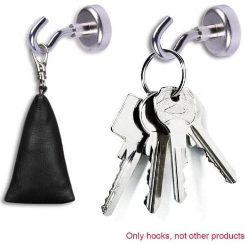 1/2/5pcs Powerful Magnetic Hook Household Magnet Holder 8KG Suction Wall Hook Holder Support Hardware Magnetic Tool 1pc