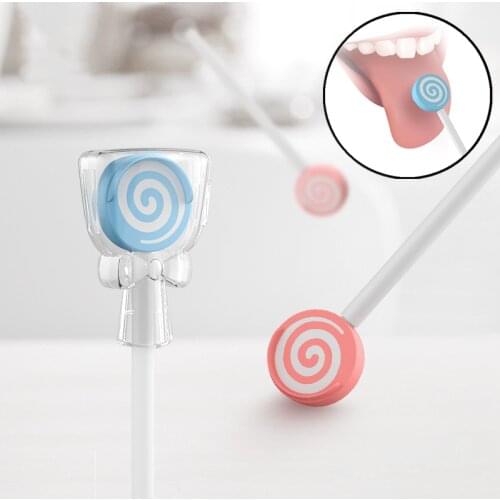 1PCs Creative Lollipop Oral Hygiene Tongue Scraper Cleaner Mouth Hand Scraper Brush Cleaning Toothbrush Fresh Breath Maker