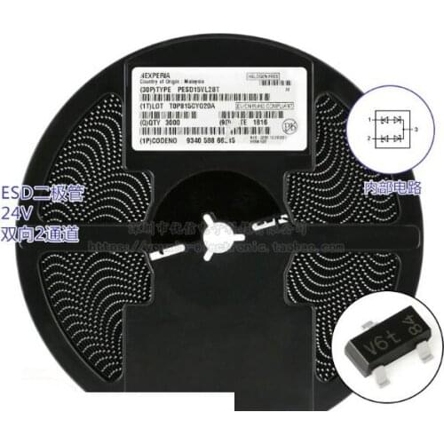 20pcs/lot PESD15VL2BT,215 15V Bidirectional 2 Channel SMD ESD Diode New and Original