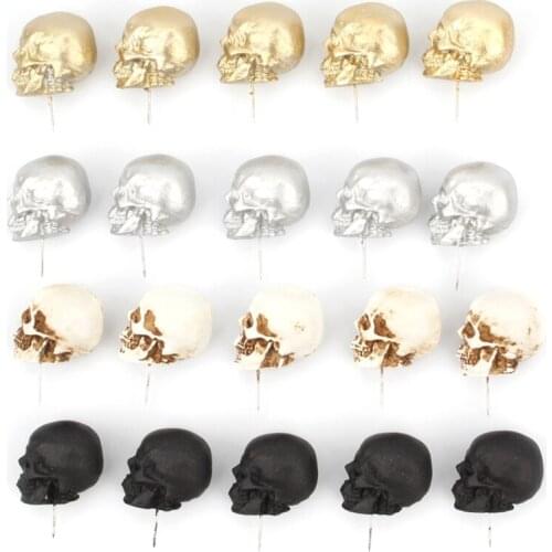 5pcs/box Resin Skull Thumbtack Drawing Pins Pushpin Board Photo Wall Map Markers 77HA
