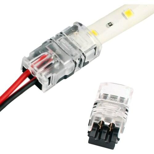 5pcs/lot 2pin Splice LED Strip Wire Connector Terminal Waterproof Dc Connector 2835 3528 5050 LED Strip Light Wire Connection