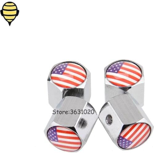 Car Accessories Auto Wheel Tire Valve Stem Caps for American Flag for Buick Chevrolet Opel Ford Toyota Fiat Chrysler Sebring BMW