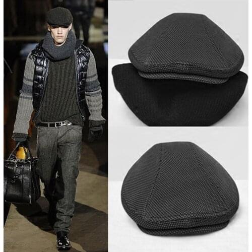Big head circumference Cotton Beret Caps Outdoor Bone Brim Hats Womens Mens Herringbone Solid Flat Berets Hat BLM78
