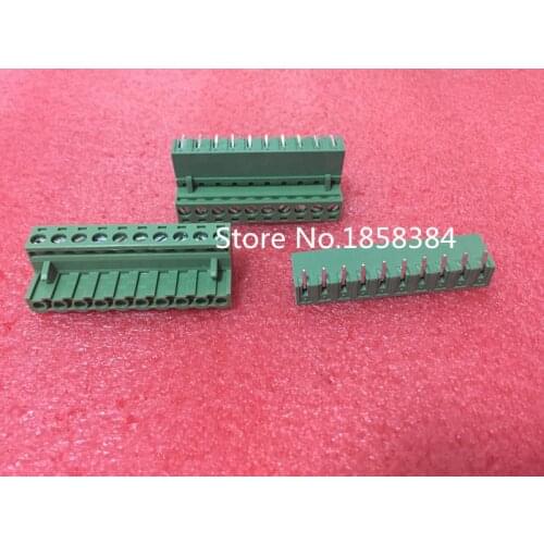 FREE SHIPPING 100PCS 2EDG-5.08-10P + 2EDGV-5.08-10P 2EDG 2EDGV 10Pin 5.08mm Right Angle Pin Plug-in Screw Terminal Block ROHS