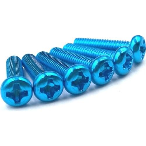 M2.5 Aluminum Alloy color Phillips Screws Round Head Bolts Cross Slot Screw Bolt sky blue