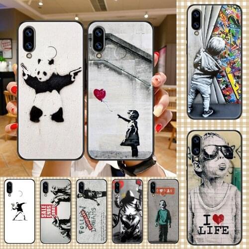 Street Art Banksy Graffiti Phone case For Huawei Honor 6 7 8 9 10 10i 20 A C X Lite Pro Play black art coque silicone back