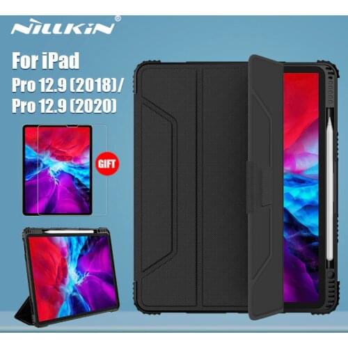 NILLKIN For iPad Pro 11 case 2020 Magnetic PU Leather Flip Cover PC back cover smart for iPad Pro 12 9 case 2020 with Protector