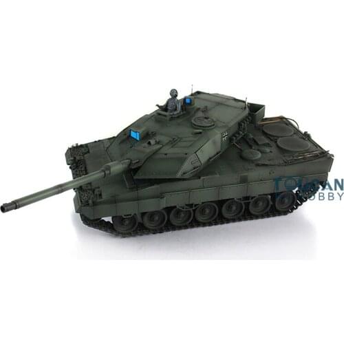 CS 1/16 Customized Metal Chassis Leopard2A6 RC Tank 3889 Ver2 Painted with Barrel Recoil Flash Light TH00946-SMT5
