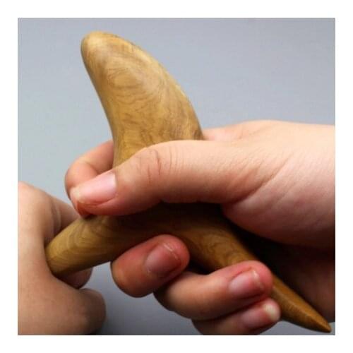 Handmade wood trigonometric massage device wooden massage device oak triangle massager Bird shape Acupuncture stick sticker