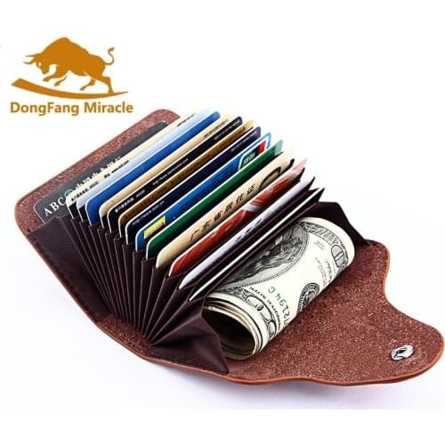 Genuine Leather Unisex Card Holder Wallets High Quality Female Credit Card Holders Women Pillow Organizer Purse