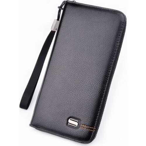 Men Wallets Long Style High Quality Card Holder Casual Male Purse Zipper Large Capacity Brand PU Leather Wallet For Men