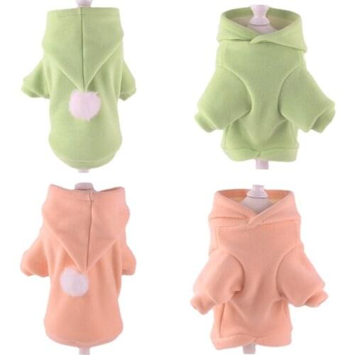 Pet Winter Warm Coat Dog Two Feet Sweater Teddy Hoodie With Plush Ball Puppy Dog Halloween Clothes for Small Dogs