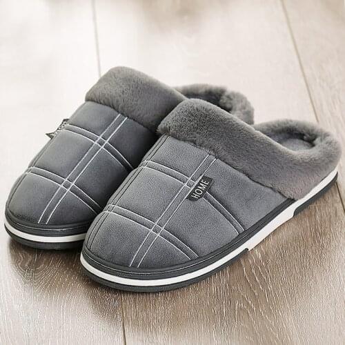 Home slippers Women Big Size 43-51 Fashion Flock Gingham Comfortable Winter Slippers Ladies TPR Non Slip Warm House Shoes Indoor