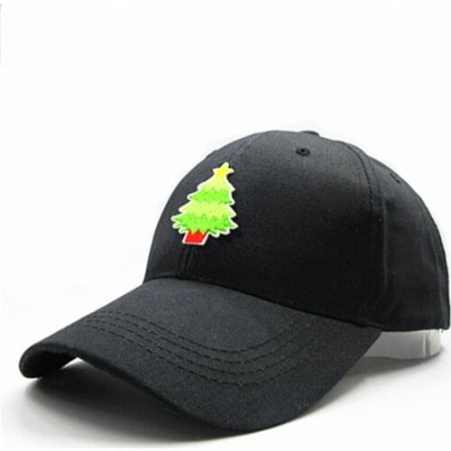 Christmas Tree Embroidery Cotton Baseball Cap Hip-hop Cap Adjustable Snapback Hats for Men and Women 195