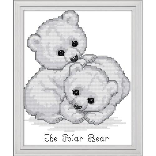 Joy Sunday New Arrival The Little Polar Bear Needlework Cross Stitch 11&14CT Sets For Embroidery Kits Christmas Gift Home Decor