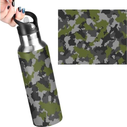 Camouflage Water Bottle 600ml Outdoor Travel Portable Leakproof Sports Bottles Drinkware Stainless Steel Bottle BPA Free