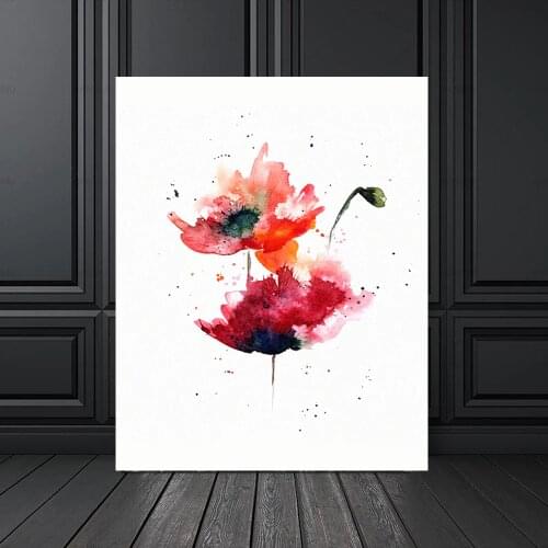 Watercolor Canvas Painting Lotus Oil Painting Printed on Canvas Impression Wall Art Picture Poster for Living Room and bedroom