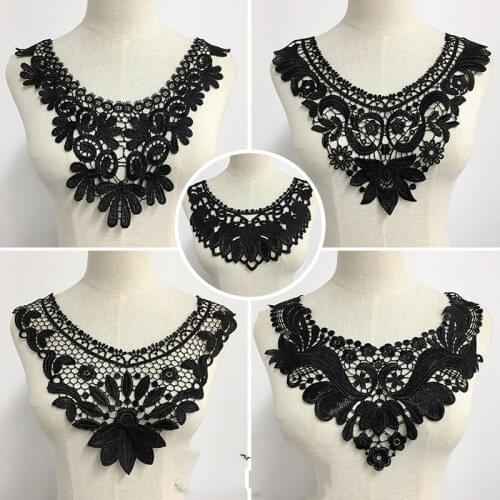 2pcs/lot collar lace 5style lace tirm Black african lace fabric for wedding decoration DIY material TX951