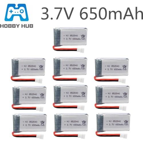 3.7V 650mAh 852540 Lipo Battery For SYMA X5C X5 X5C-1 H5C X5SW drone spare parts 3.7V Rechargeable Lithium Battery 10pcs