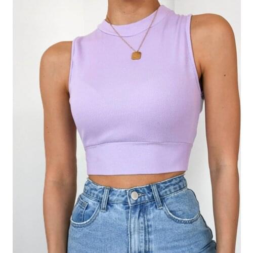 Women Summer Simple style Basic Tank tops Solid Sleeveless Bowknot Open back Slim Tee O Neck Casual Streetwear Vest Pullover