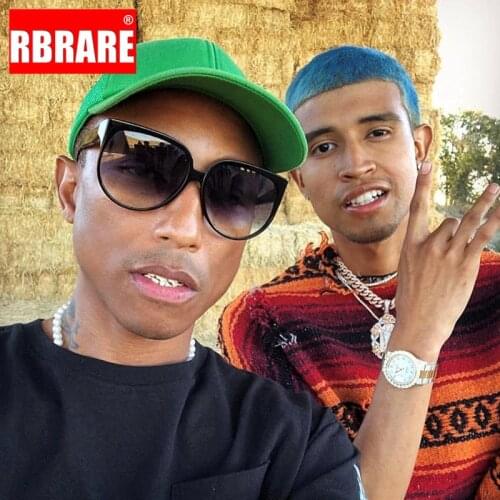 RBRARE Oversized Cat Eye Sunglasses Men 2021 Big Frame Sunglasses Women Gradient Shades for Women Vintage Gafas De Sol Hombre