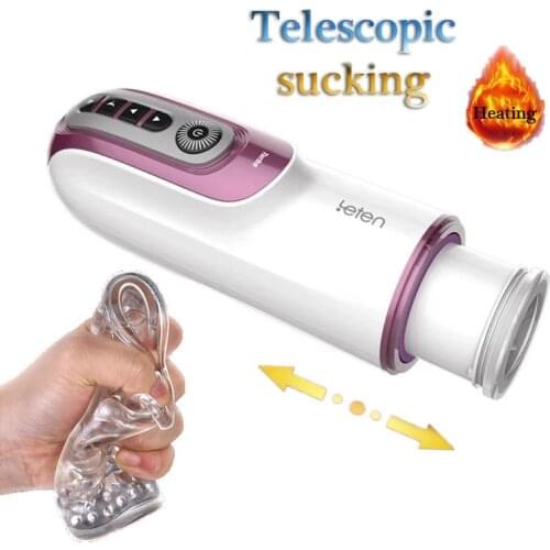 Leten Piston Automatic Telescopic Male Masturbator Blowjob Sucking Vagina Real Pussy Masturbation Cup Sex Toys for Men