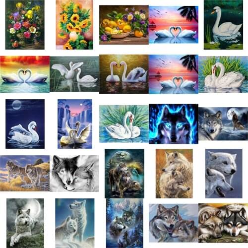 Lovely swans cross stitch kit people 18ct 14ct UNprinting11ct count print canvas stitches embroidery DIY handmade needlework