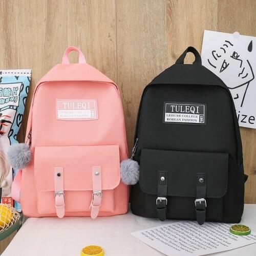 4 piece set Schoolbags For Teenage Girls Women Backpack Fashion Canvas School Bags Laptop Shoulder Bags Female Girls