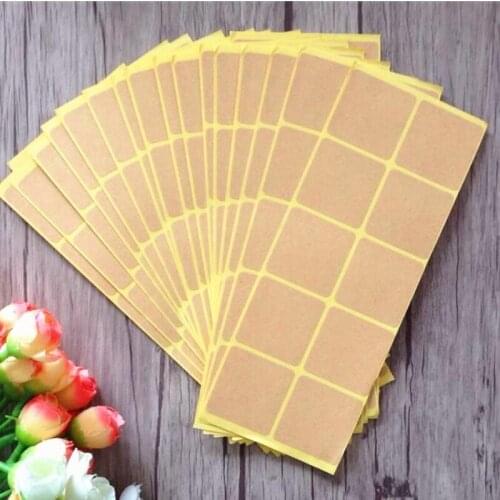 1000 Pcs/lot New Square design Kraft Blank Sealing sticker for Handmade Products DIY note gift label Wholesale