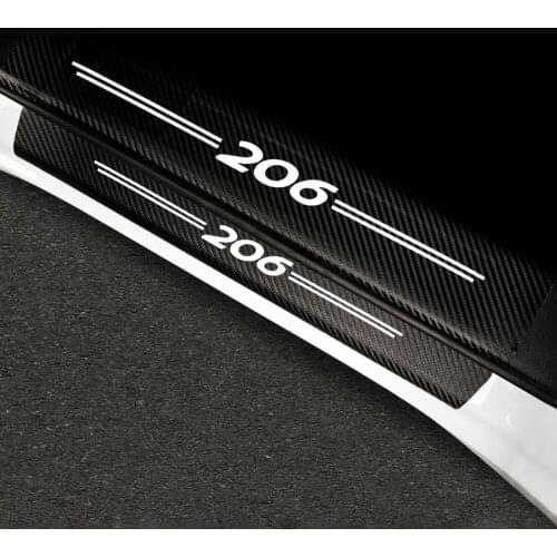 Carbon Fiber Car Door Sill Protector Decal Stickers for Peugeot 307 308 206 408 207 2021 2020 2019 2018 2017 2016 Accessories