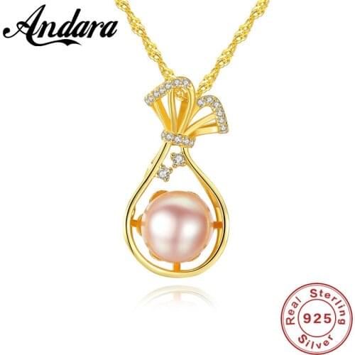 High Quality Pearl Necklace for Women 925 Sterling Silver Freshwater Pearl AAA Zircon Pendant Luxury Jewelry