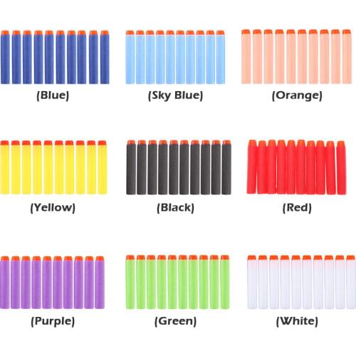 100PCS For Nerf Bullets Soft Hollow Hole Head 7.2cm Refill Darts Toy Gun Bullets for Nerf Series Blasters Xmas Kid Children Gift