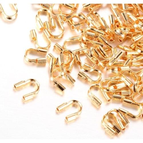 20Pcs Brass Wire Guardian Nickel Free Real 18K Gold Plated Protectors DIY Necklace Bracelet Jewelry Accessories 4.5x4x1mm