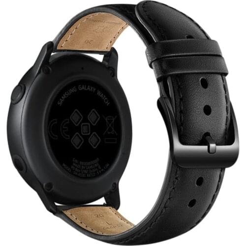 20mm Leather Band For Samsung Galaxy Watch 3 41mm Active 2 44mm 40mm Strap For Amazfit GTR 2 Galaxy 42mm Watchbands