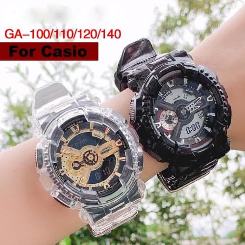 Watch accessories TPU Rubber strap pin buckle Watch Band Bezel Case for Casio G-SHOCK GA-110 GA-100 GD-120 GAX-100 Bracelet Belt