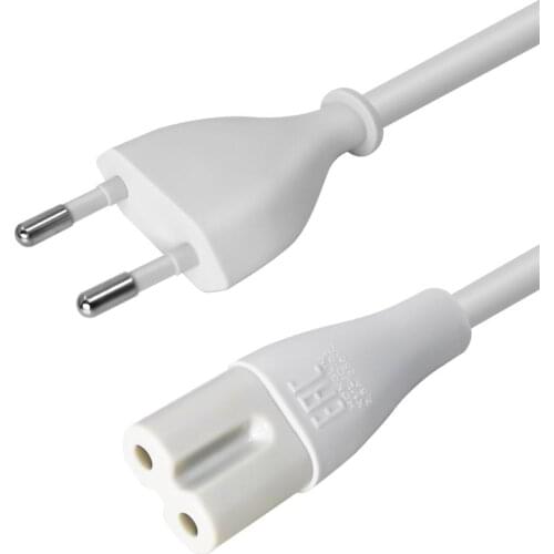 EU European 2-Prong Port AC Power Cord Cable 1.5M for apple tv Xiaomi Roborock apple TV PS2 PS3 Slim Power Cable cord