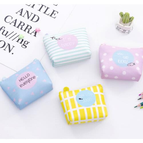 Cute Sanitary Pad Pouch Girls Napkin Tampon Storage Bag Women Cosmetic Bags Card Coin Purse Makeup Organizer Mini