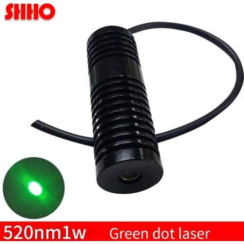 Performance stability high power 520nm 1w green dot laser module long launch distance laser head positioning laser manufacturer