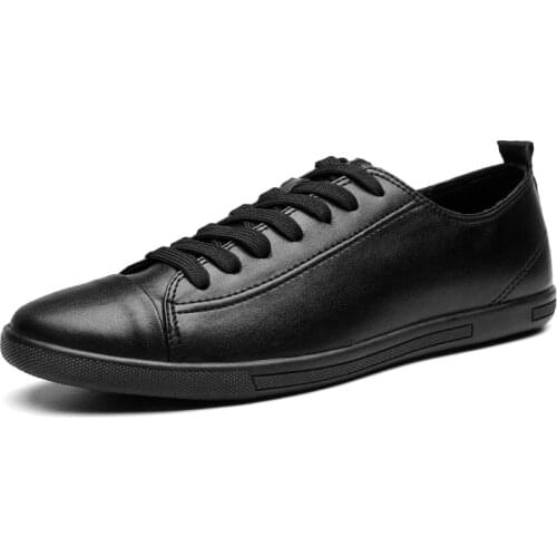 Men loafers Size 38-46 Mens Leather Casual Shoes Autumn Genuine Leather Shoes Men Fashion black Men shoes leather