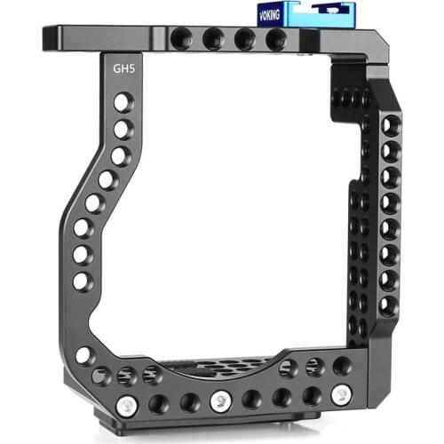 Voking Aluminum Alloy VK-GH5C Camera Video Cage with Detachable Quick Release Plate for Lumix GH5