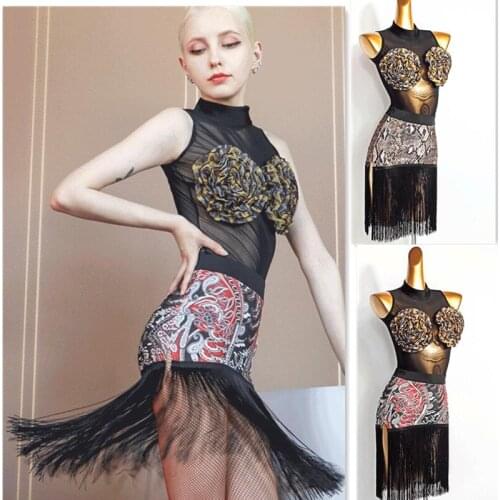 New latin latin skirt Latin practice latin skirt latin mesh leotard body fringe latin skirt S-XL 771