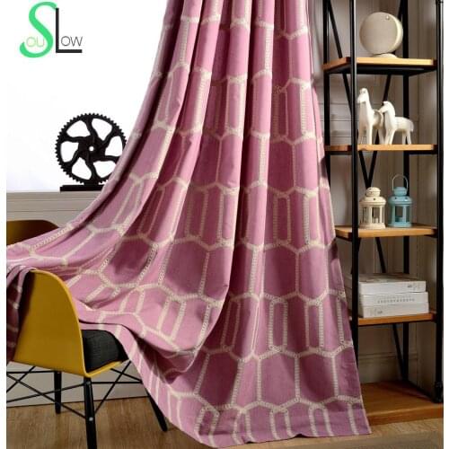 Honeycomb Three dimensional Embroidery Curtain Mianma Curtains French Window Embroidered Plaid And Tulle For Bedroom Living Room