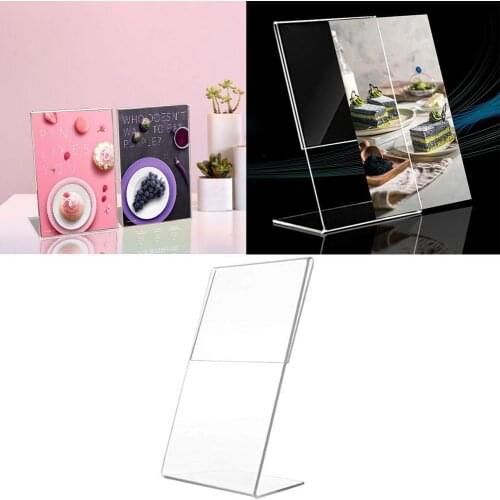 1PC Acrylic Clear Card Holder Stand a6 Sign Label Frame Card Desk Di Storage Shelf 1.3mm Holders Holder Business Card Paper E2T6