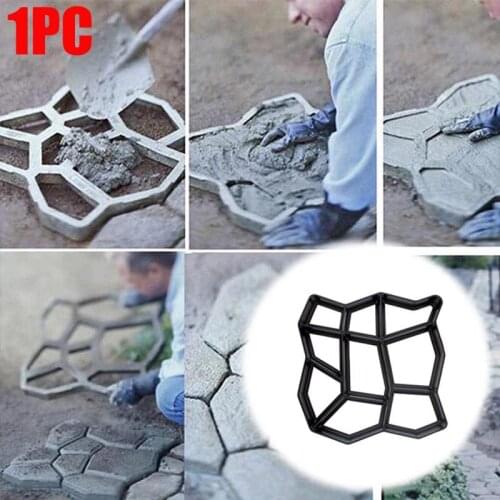 1pc DIY Paving Mould Home Garden Floor Road Concrete Stepping Driveway Stone Path Mold Patio Maker Black Plastic Making New