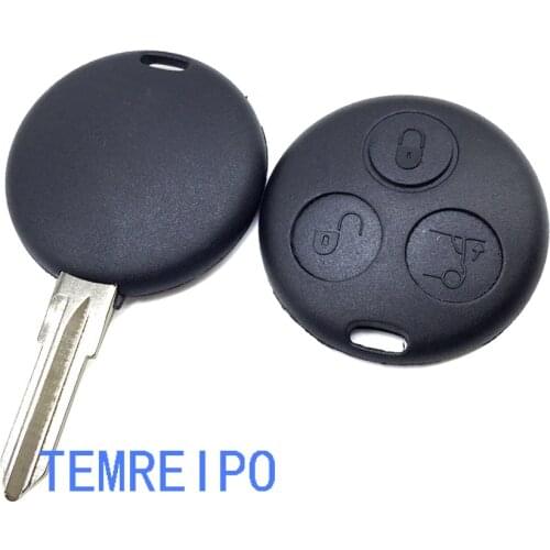 10pcs/lot 3 Buttons Remote Case Car Key Cover For Benz Mercedes Smart Replacement Uncut Blank Blade Key Shell